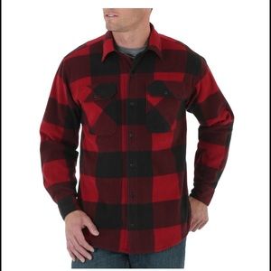 Wrangler Men’s Red/Black Buffalo Check L/S Fleece